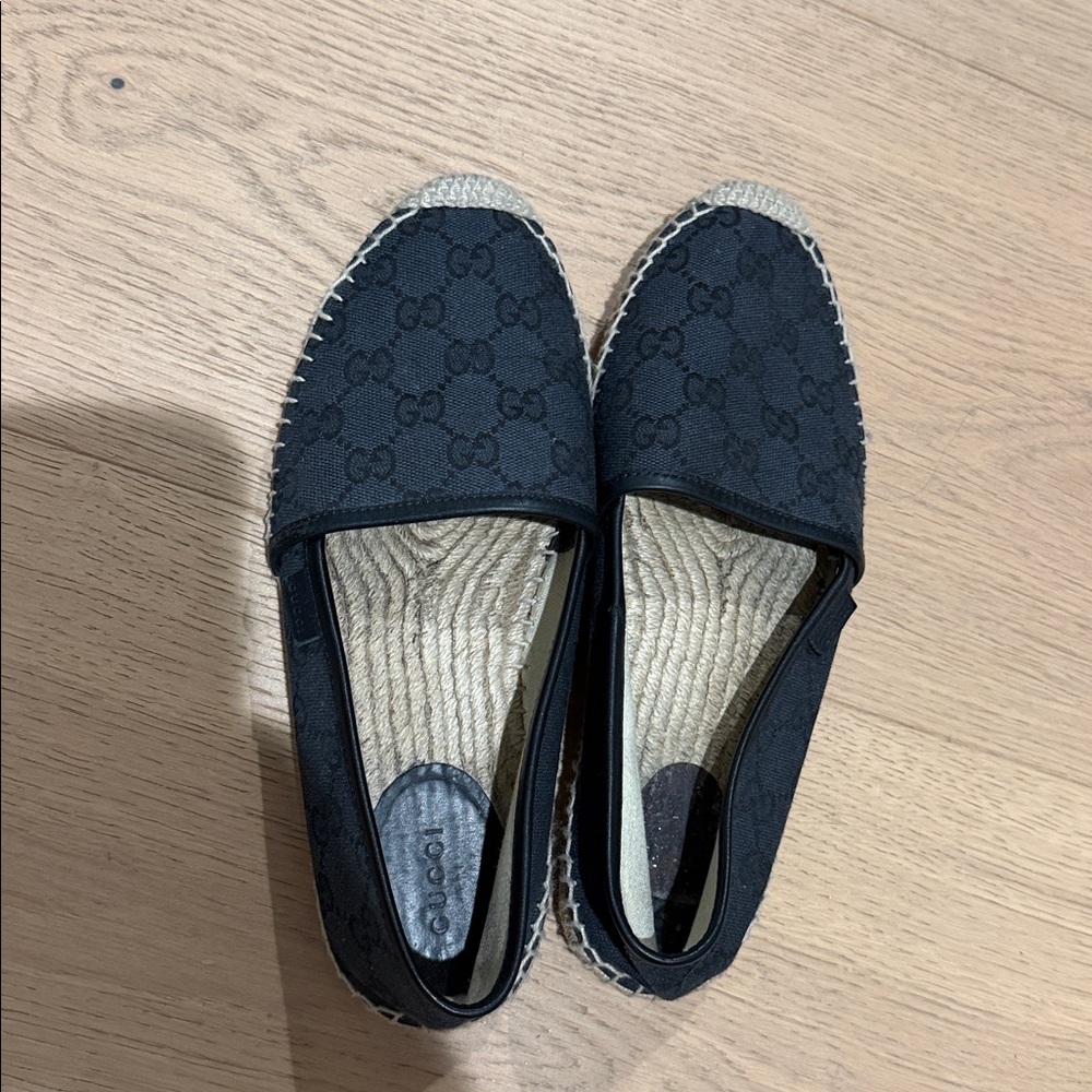 Gucci Black Canvas Espadrilles